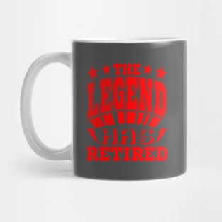 The Legend Has Retired Cool Typography Red Mug